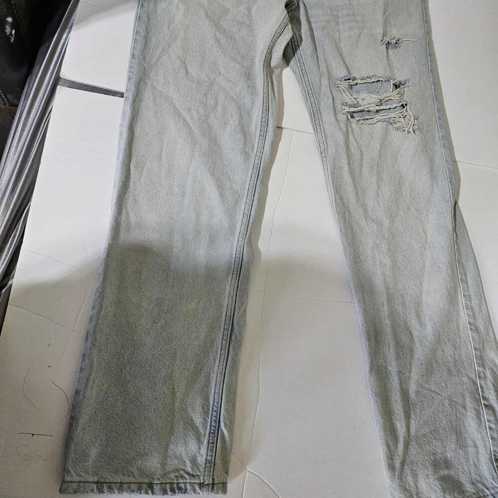 &Denim by H&M 90s Boyfriend Jeans Women's Light Wash Distressed Button Fly Size - Picture 9 of 9